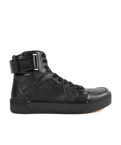 GUCCI BLACK HIGH-TOP CASUAL SNEAKERS