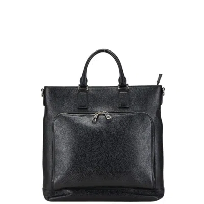 GUCCI GUCCI BLACK LEATHER HANDBAG TOTE BAG (PRE-OWNED)