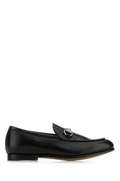 GUCCI BLACK LEATHER LOAFERS