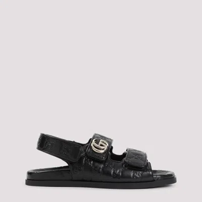 GUCCI BLACK LEATHER SANDALS