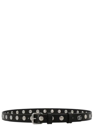 GUCCI WOMEN BLACK LOGO STUD BELT, 26 LUXURY BELTS FOR WOMEN DARVEYS