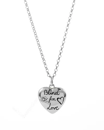 GUCCI GUCCI BLIND FOR LOVE HEART SS NECKLACE YBB455542001 / YBB45554200100U
