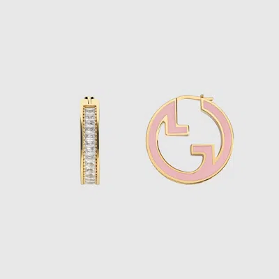 GUCCI GUCCI BLONDIE CRYSTAL ENAMEL EARRINGS