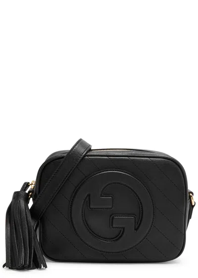 GUCCI GUCCI BLONDIE LEATHER CAMERA BAG, LEATHER BAG, BLACK