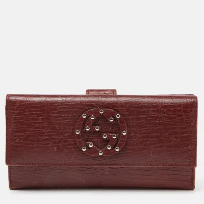 GUCCI BRICK LEATHER SOHO STUDDED CONTINENTAL WALLET