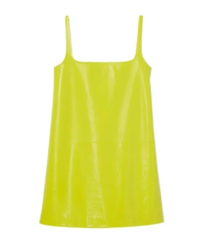 GUCCI GUCCI SHINY LEATHER MINI A-LINE DRESS