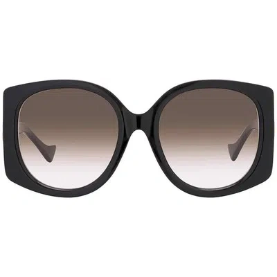 GUCCI GUCCI BROWN GRADIENT GEOMETRIC LADIES SUNGLASSES GG1257SA 004 56 GG1257SA 004 56