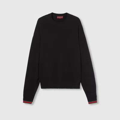 GUCCI GUCCI PULLOVER AUS KASCHMIRWOLLE MIT WEB-BESATZ