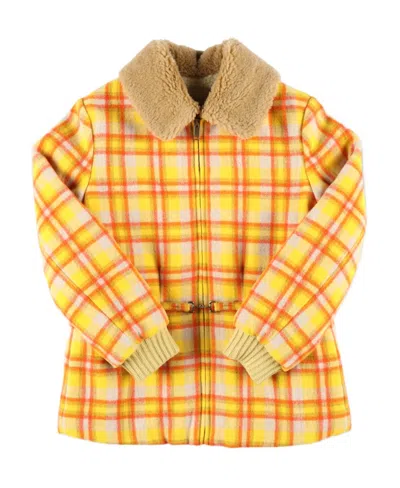 GUCCI GUCCI KIDS CHECKED ZIP-UP BOMBER JACKET