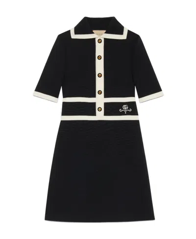 GUCCI GUCCI MONOGRAM EMBROIDERED DRESS