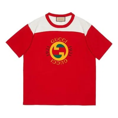 GUCCI Gucci Cotton Jersey T-Shirt With Gucci Print 'Red'