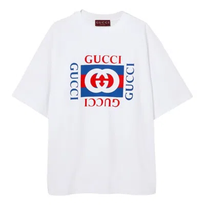 GUCCI Gucci Cotton Jersey T-Shirt With Gucci Print 'White'