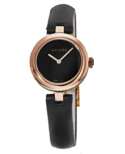GUCCI GUCCI DIAMANTISSIMA ROSE GOLD PLATED BLACK DIAL WOMEN'S WATCH YA141501