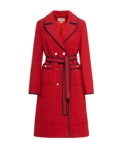 GUCCI GUCCI DOUBLE BREASTED BELTED WAIST COAT