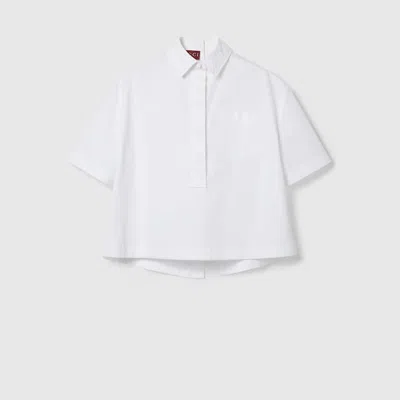 GUCCI GUCCI HEMDBLUSE AUS BAUMWOLLPOPELINE MIT PRÄGUNG