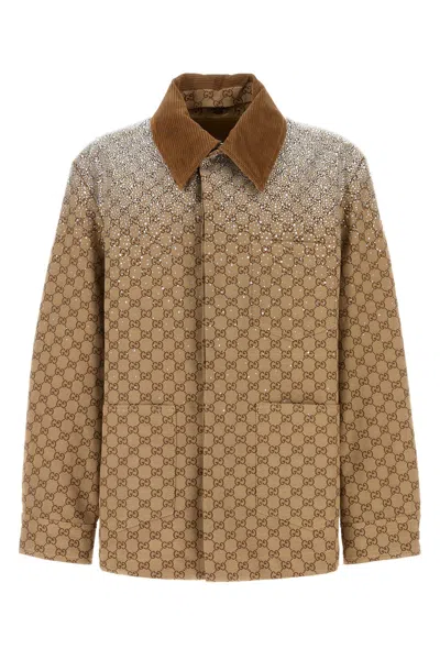 GUCCI EMBROIDERED COTTON BLEND JACKET