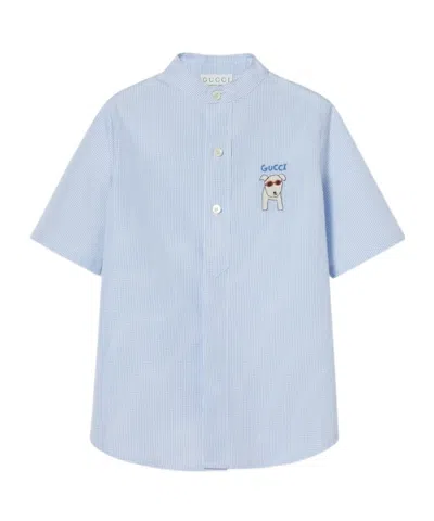 GUCCI CHILDREN'S EMBROIDERED COTTON SHIRT
