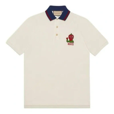 GUCCI Gucci Embroidered Strawberry Gucci Wool Polo 'White'
