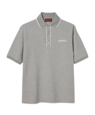 GUCCI GUCCI LOGO EMBROIDERED SHORT-SLEEVE POLO SHIRT