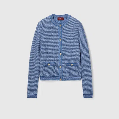 GUCCI GUCCI FINE COTTON CREWNECK CARDIGAN