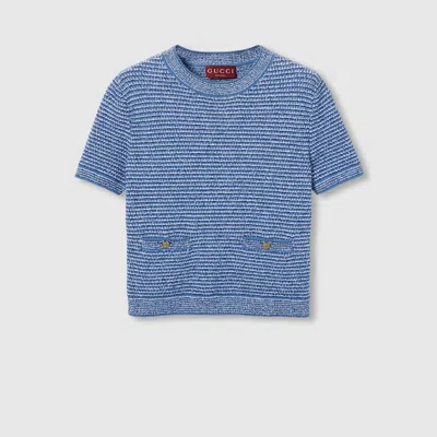 GUCCI GUCCI OBERTEIL AUS FEINER BAUMWOLLE MIT RUNDHALSAUSSCHNITT