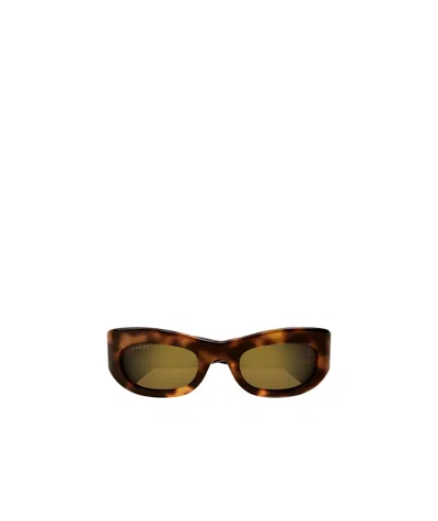 GUCCI GUCCI EYEWEAR LOGO-DETAIL RECTANGULAR SUNGLASSES