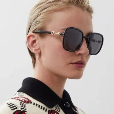 GUCCI GUCCI GG 0893S-001-57 BLACK SUNGLASSES