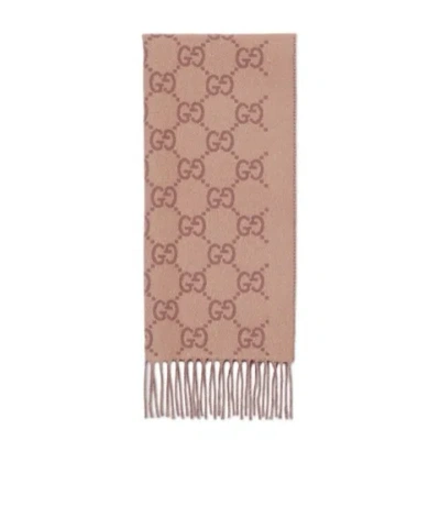 GUCCI GUCCI GG FRINGED EDGE SCARF
