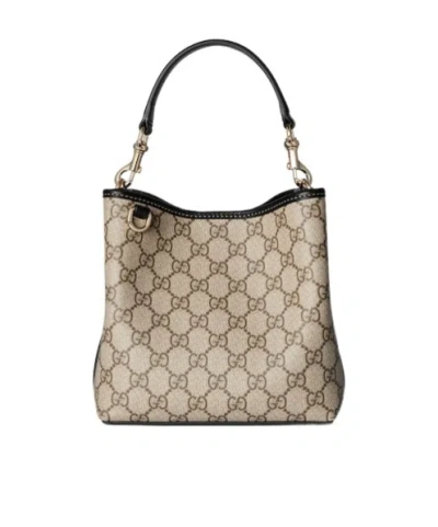 GUCCI GG EMBLEM SMALL BUCKET BAG
