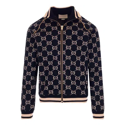 GUCCI Gucci GG Gersey Cotton Jacket 'Black Camel Green Red'