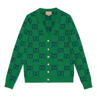 GUCCI Gucci GG Knit Cardigan 'Green Blue'