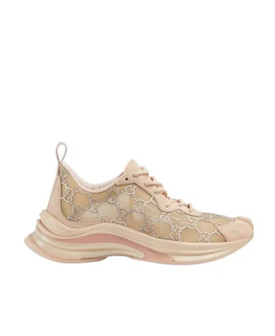 GUCCI GG SUPREME RYSTAL-EMBELLISHED SNEAKERS