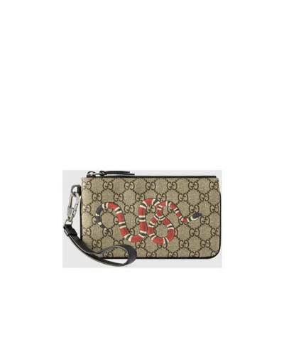 GUCCI GG SUPREME SNAKE PRINT IPHONE POUCH