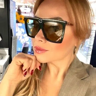 GUCCI GUCCI GG0733S-005-62 GREEN SUNGLASSES