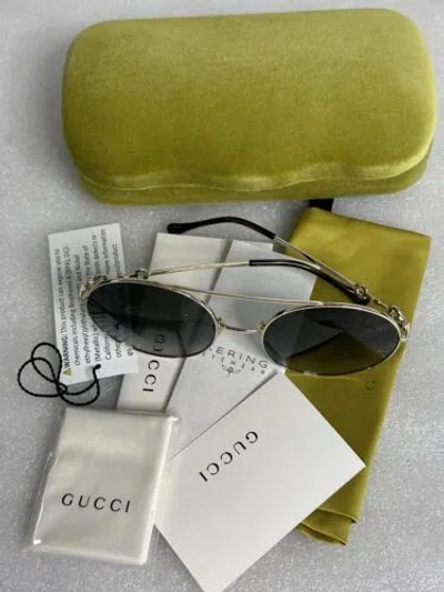 GUCCI GUCCI GG0878S 001 GOLD HAVANA FRAME GREY LENS 59-20-140 SUNGLASSES GG 0878