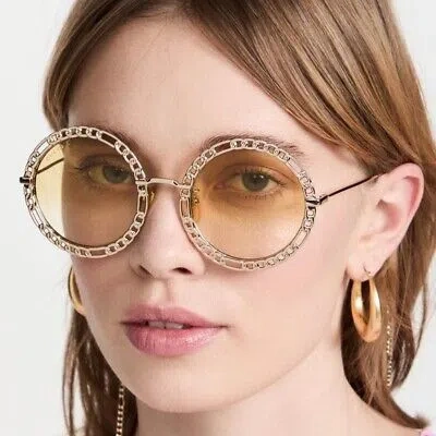GUCCI GUCCI GG1113S-001-53 GOLD SUNGLASSES