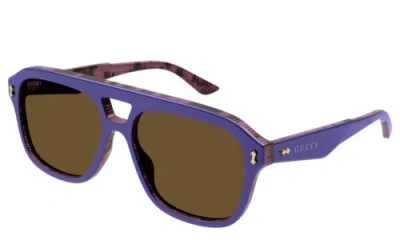 GUCCI GUCCI GG1263S-005 VIOLET VIOLET BROWN SUNGLASSES