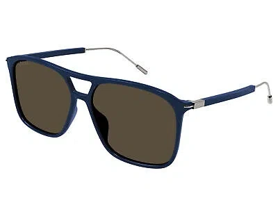 GUCCI GUCCI GG1270S-003 BLUE RUTHENIUM BROWN SUNGLASSES