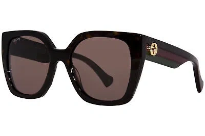 GUCCI GUCCI GG1300S 002 SUNGLASSES WOMEN'S HAVANA/BROWN LENSES SQUARE SHAPE 55MM