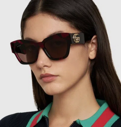 GUCCI GUCCI GG1422S-004 HAVANA SUNGLASSES