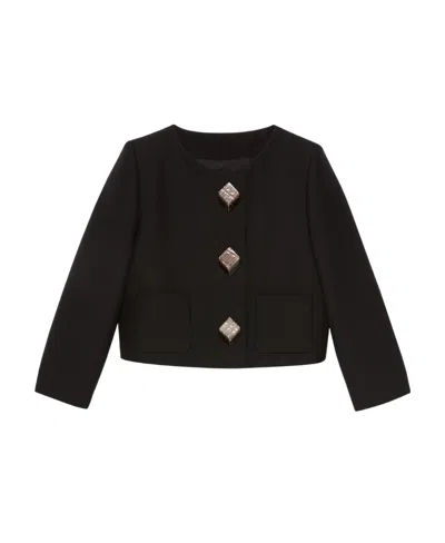 GUCCI GIACCA CROPPED GEOMETRIC-BUTTON JACKET