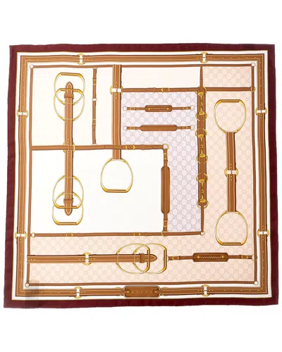 GUCCI GUCCI HORSEBIT & GG PRINT SILK SCARF