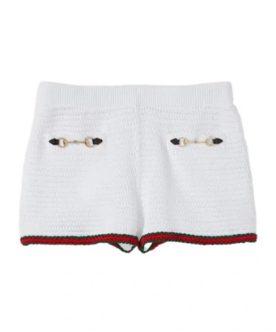 GUCCI HORSEBIT-DETAIL CROCHET-KNIT SHORTS
