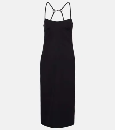 GUCCI HORSEBIT EMBELLISHED MIDI DRESS