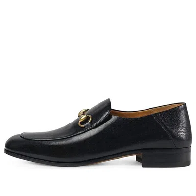 GUCCI Gucci Horsebit Slip On Loafer 'Gold-Tone Black Leather'
