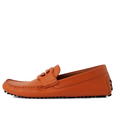 GUCCI Gucci Interlocking G Leather Flats 'Orange'