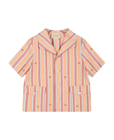 GUCCI GUCCI KIDS STRIPED SHORT-SLEEVED SHIRT