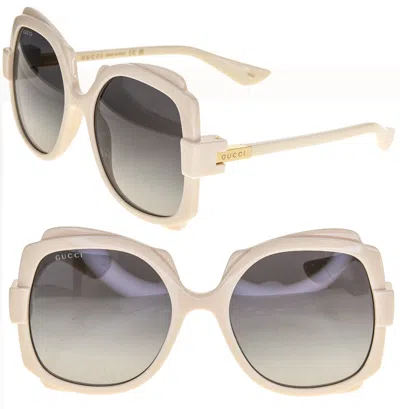 GUCCI GUCCI IVORY GREY 1431 OVERSIZED RETRO GG1431S SUNGLASSES 004 AUTHENTIC