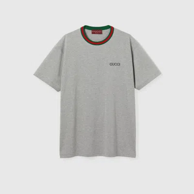 GUCCI GUCCI T-SHIRT AUS JERSEY MIT WEB