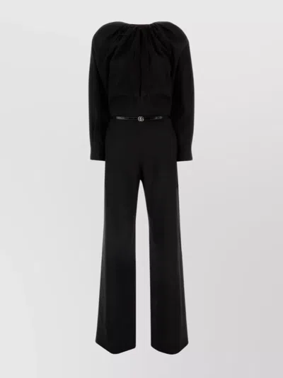 GUCCI JUMPSUIT WOOL BELTED WAIST